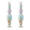 Set of 2 30.5"H Easter Resin Macaron Stacked Egg & Bunny Porch Décor